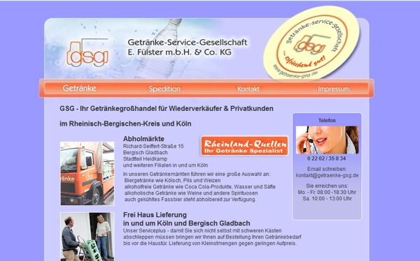 gsg Getränkeservice und Spedition Fülster Bergisch Gladbach - www.getraenke-gsg.de - made by imageCreation.de