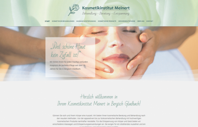 Kosmetikinstitut Meinert Bergisch Gladbach Webseite von www.imagecreation.de